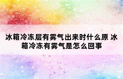 冰箱冷冻层有雾气出来时什么原 冰箱冷冻有雾气是怎么回事